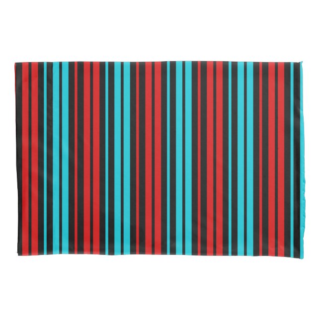 Black Red Blue Stripes Pattern   Kissenbezug (Vorderseite)