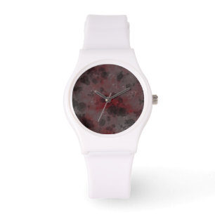 Black Red Bubble Sporty White Armbanduhr