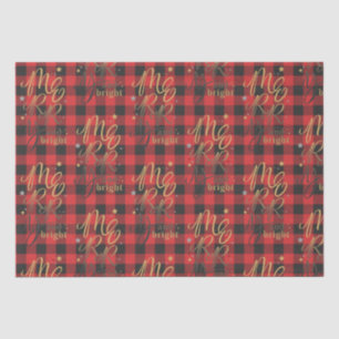Black Red Buffalo Kariert Rustic Merry and Bright Seidenpapier