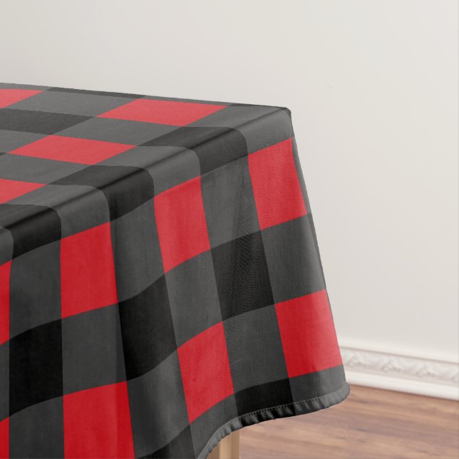 Black Red Buffalo Karierter Karo Tableteclout Tischdecke (Beispiel)