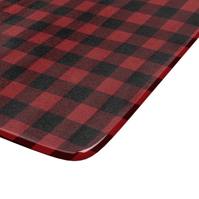 Black Red Buffalo Karo Cutting Board Geschenk Schneidebrett (Ecke)