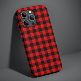 Black Red Buffalo Lumberjack Karierter Karo Muster iPhone 13 Pro Max Hülle