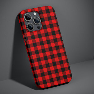 Black Red Buffalo Lumberjack Karierter Karo Muster iPhone 13 Pro Max Hülle