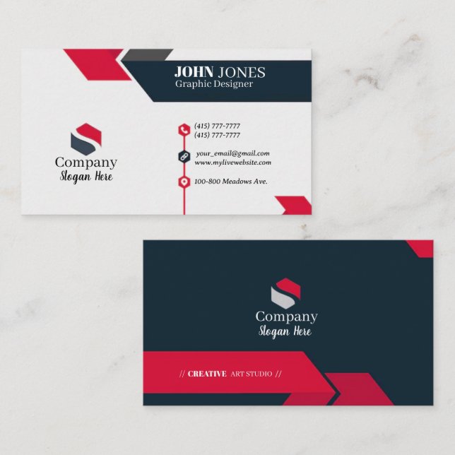Black & Red Business Cards 11 Pack mit 100 Stück Visitenkarte (Vorne/Hinten)