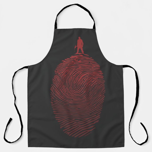 Black red cartoon man silhouette schürze (Vorderseite)