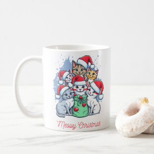 Black Red Cat Weihnachten Kaffeetasse