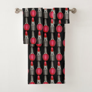 Black Red Fashionista Lipstick Nail Polnischer Mak Badhandtuch Set