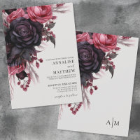 Black Red Floral Wedding