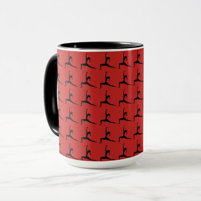 Black Red - Fun Yoga Designs Combo Kaffee Tasse/ C Tasse (Vorderseite Links)