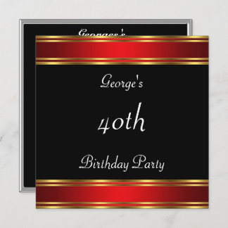 Black Red Geburtstagsparty Black Red Einladung