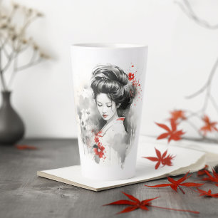 Black Red Geisha Milchtasse