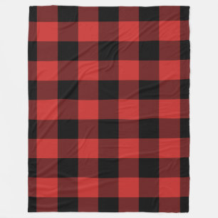 Black Red Gingham Pattern Bufallo Karo Fleecedecke