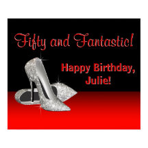 Black Red Glitzer High Heels Geburtstagsparty-Bann