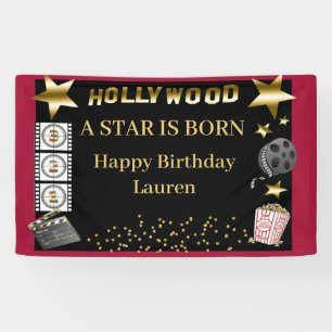 Black Red Gold Hollywood Ein Star zum Geburtstag G Banner