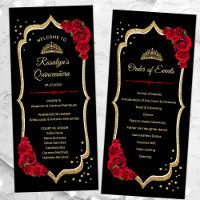 Black Red Gold Quinceanera