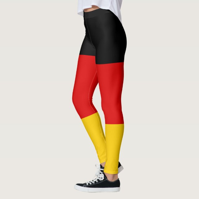 Black Red Gold Streifen Leggings (Links)