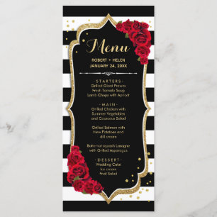 Black Red Gold White Menu Card Programm