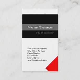 Black Red Gray White Consultant Business Card Visitenkarte