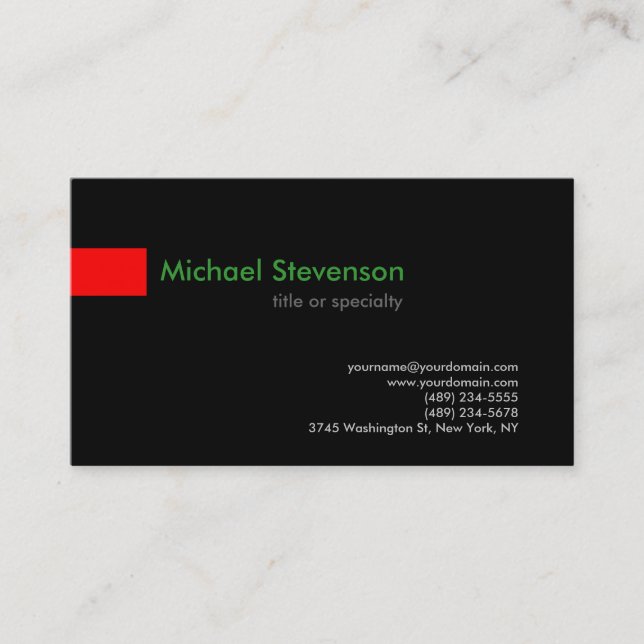 Black Red Gray White Consultant Business Card Visitenkarte (Vorderseite)