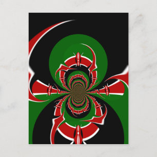 BLACK RED GREEN GRAPHICS HAKUNA MATATA POSTKARTE