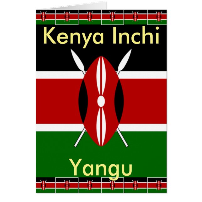 Black Red Green: Schönes Kenya Flag Art Design (Vorne)