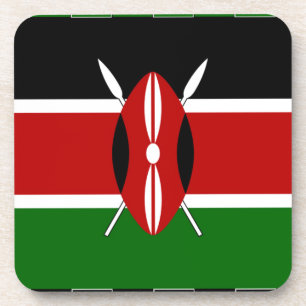 Black Red Green: Schönes Kenya Flag Art Design Untersetzer