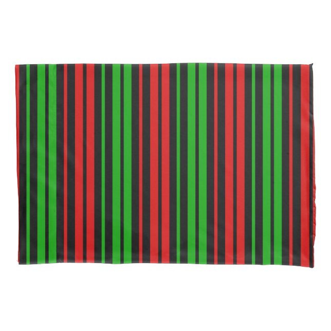 Black Red Green Stripes Pattern   Kissenbezug (Vorderseite)