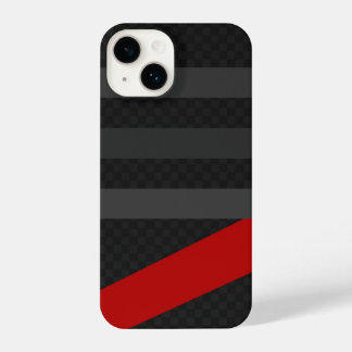 Black, Red, Grey Carbon Fiber Phone Case – Modern iPhone 14 Hülle