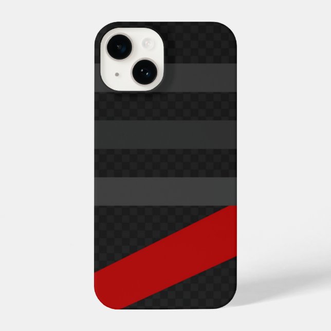 Black, Red, Grey Carbon Fiber Phone Case – Modern  iPhone Hülle (Rückseite)