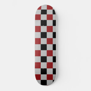 Black Red Karo Skateboard Sport