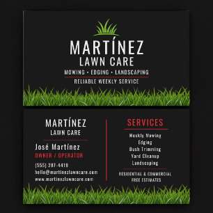 Black & Red Lawn Care Landscaping Visitenkarte