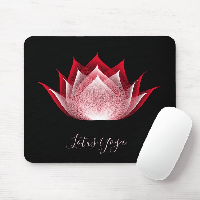 Black Red Lotus Moiré Zeichnend Blume Grafischer Y Mousepad (Mit Mouse)