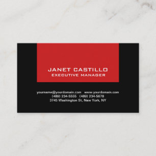 Black Red Modern Beruflich Personal Simple Visitenkarte