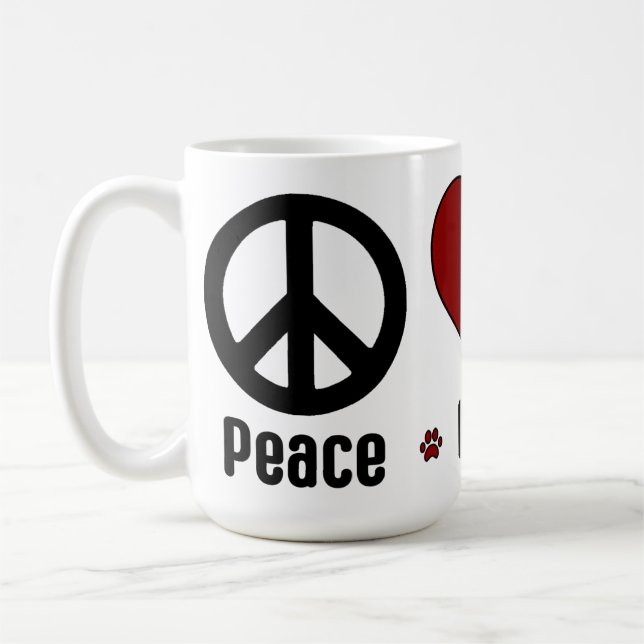 Black Red Peace Liebe BBG Tasse (Links)