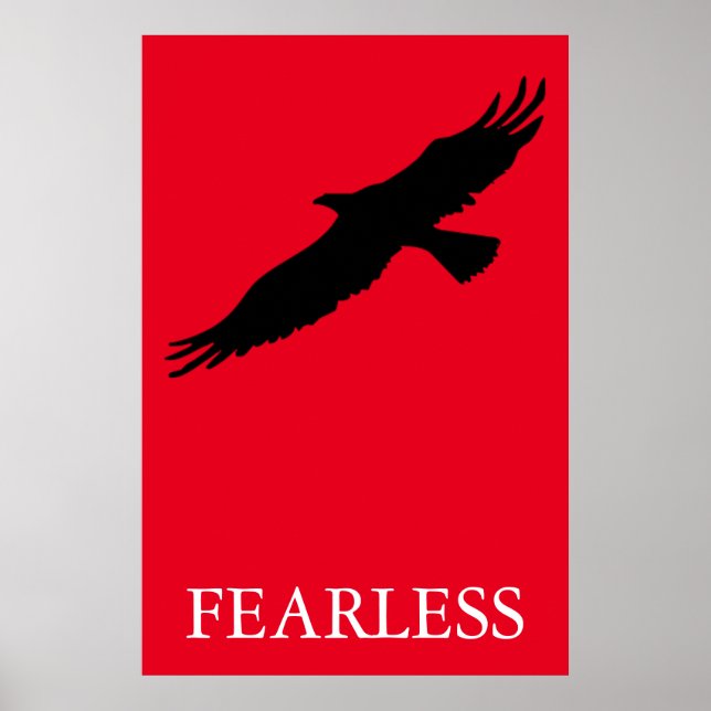 Black & Red Pop Art Fearless Leader Eagle Poster (Vorne)