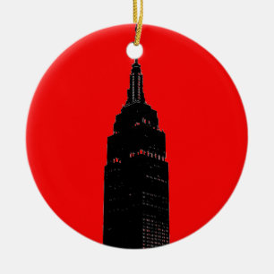 Black & Red Pop Art New York City Keramik Ornament