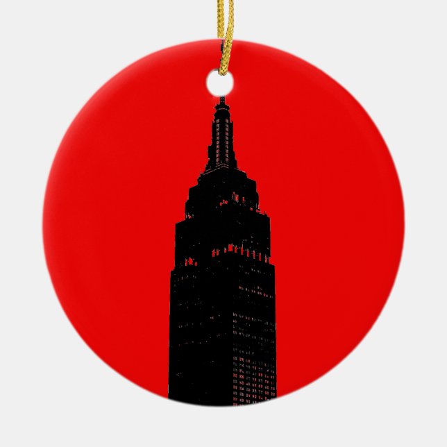 Black & Red Pop Art New York City Keramik Ornament (Vorne)