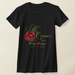 Black Red Quinceanera 15. Geburtstagsparty T-Shirt