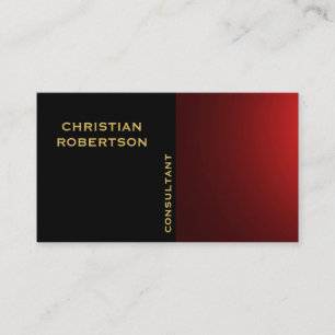 Black Red Schlicht Modern Consultant Business Card Visitenkarte