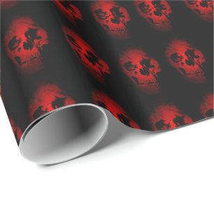 Black & Red Skull Fantasy Art Heavy Metal Rock Geschenkpapier