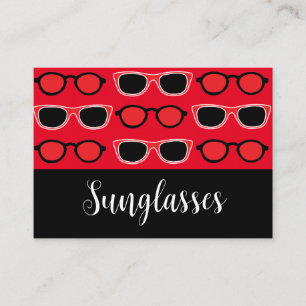 Black Red Sunglasses Pattern Visitenkarte