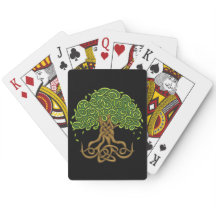 Black & Red Tree of life playing cards