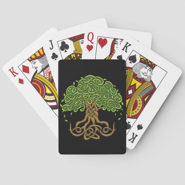 Black & Red Tree of life playing cards Spielkarten (Rückseite)