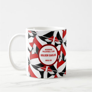 Black Red Volleyball Team Farben Trainingsgeschenk Kaffeetasse