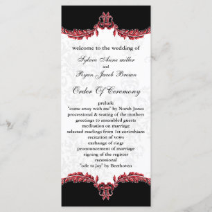 Black Red Wedding Programm