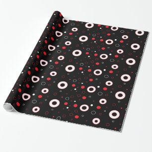 Black, Red White Polka Dots Gift Wrap Geschenkpapier