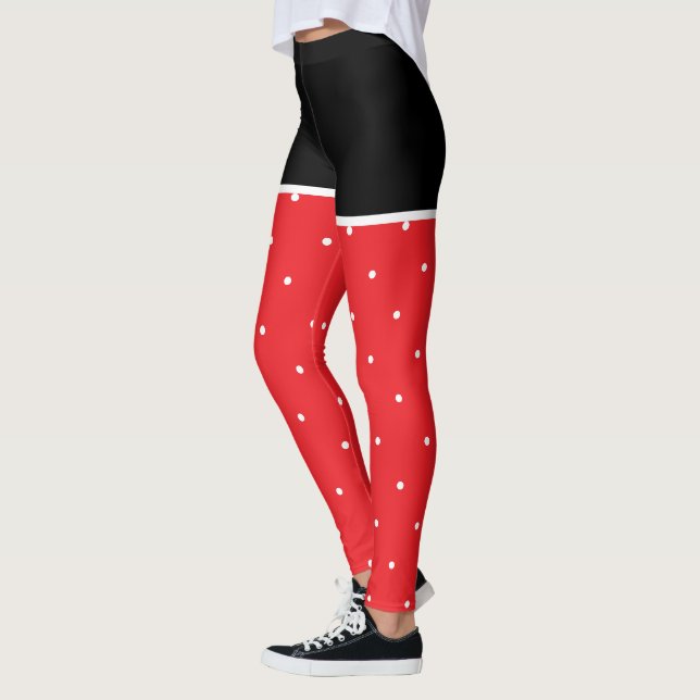 Black Red White Polka Dots Leggings (Links)