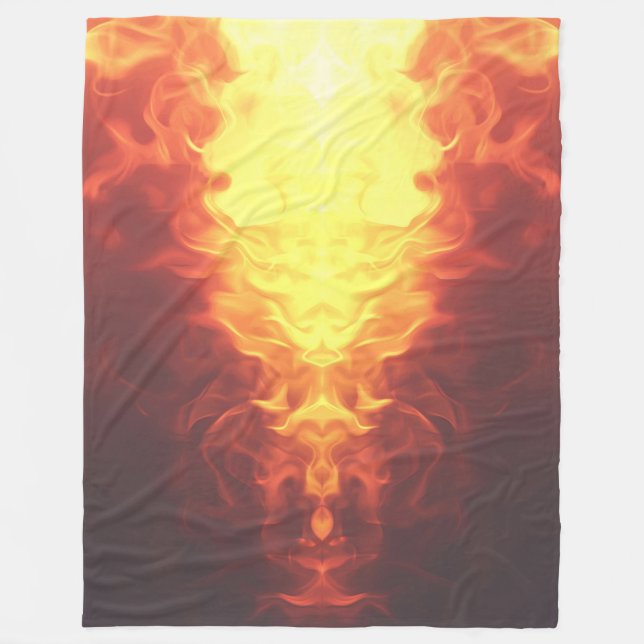 Black Red Yellow Ombre Flames Fleecedecke (Vorderseite)