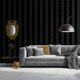 Black Regency Gold Napoleonic Bee Six Inch Stripe Tapete