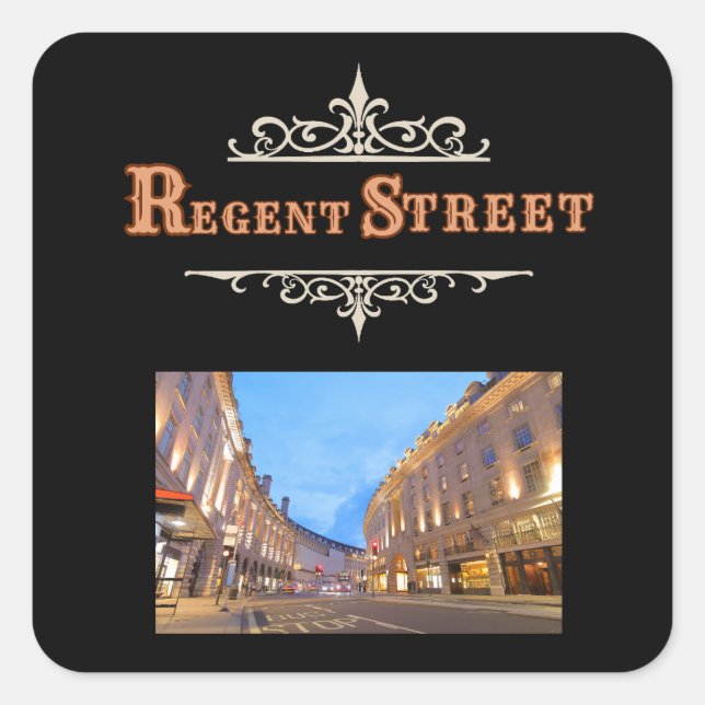 Black Regent Street Sticker (Vorderseite)